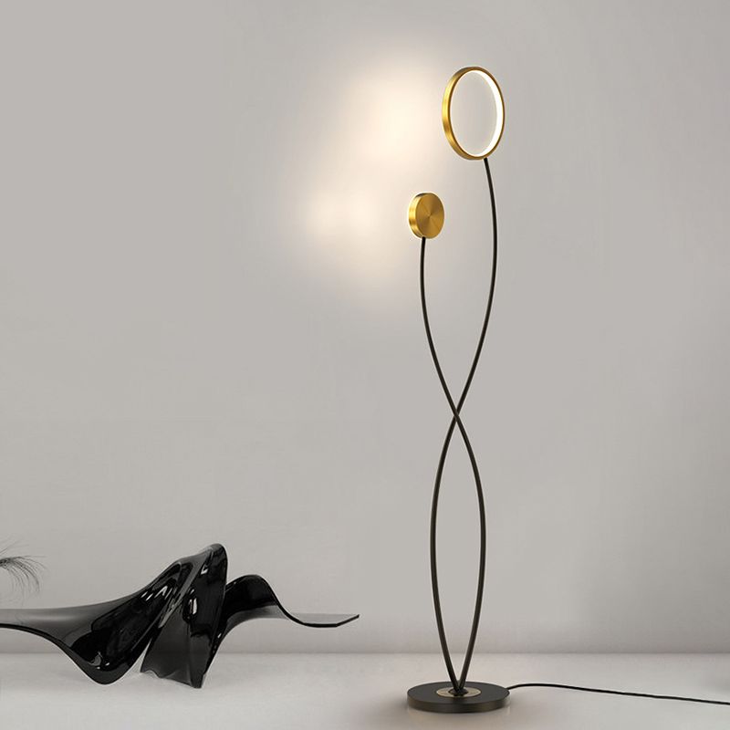 Louise Modern Wave Double Head Metal Acrylic Floor Lamp