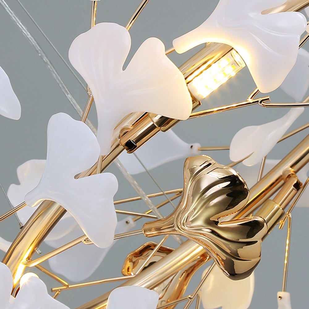 Olivia Modern Petal Shaped Metal Pendant Light, Gold