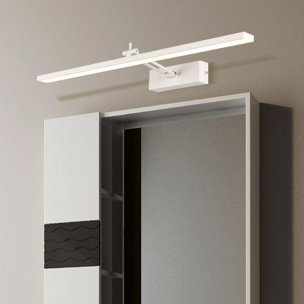 Edge Minimalist Rectangular Metal Wall Lamp, White/Black, Bathroom