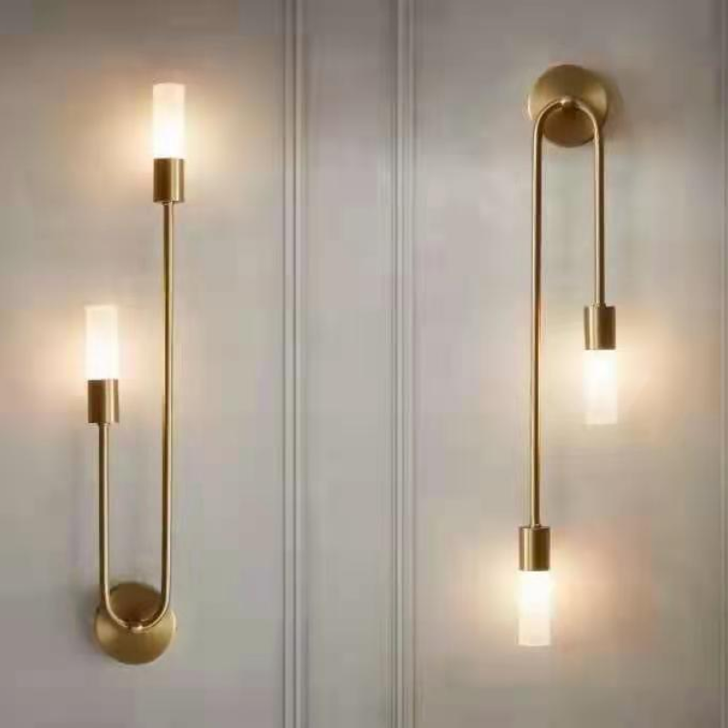 Meza Modern Stick Wall Sconce Gold Metal for Bedeside