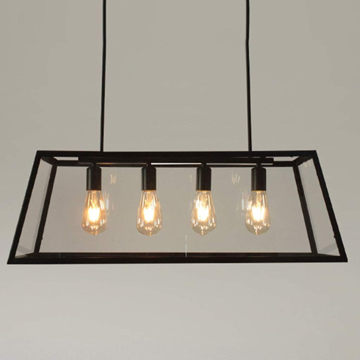 Austin Industrial LED Modern Pendant Light Glass Metal Kitchen Bedroom Living Room