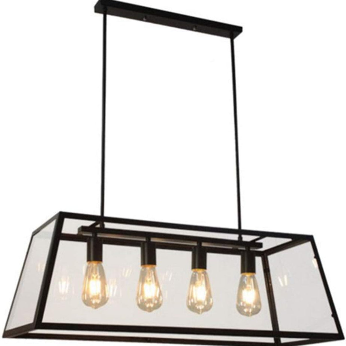 Austin Industrial LED Modern Pendant Light Glass Metal Kitchen Bedroom Living Room