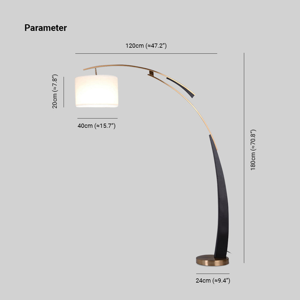 Salgado Floor Lamp 3 Color Temperature Switchable, Artificial Fabric/Metal