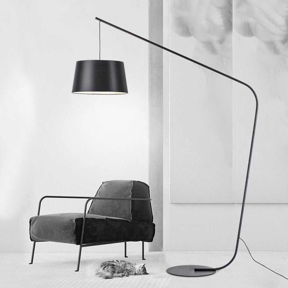 Salgado Black Floor Lamp 3 Color Temperature Switchable, Artificial Fabric & Metal