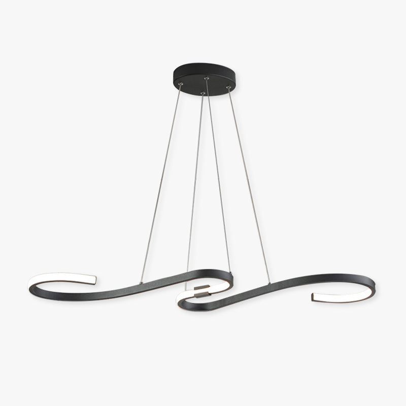 Louise Postmodern Metal Linear Pendant Light, Black/White