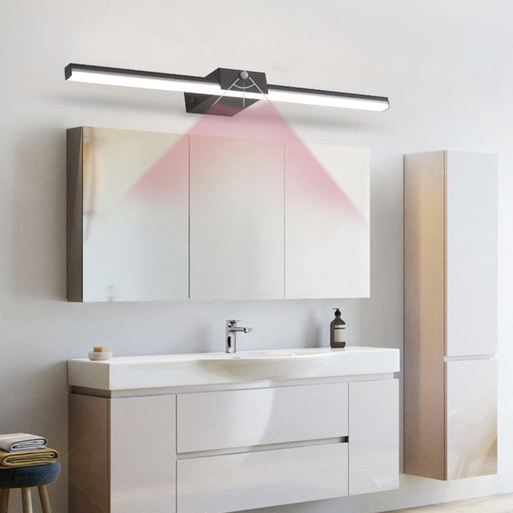 Edge Minimalist Linear Metal Wall Lamp, Black/White, Bathroom