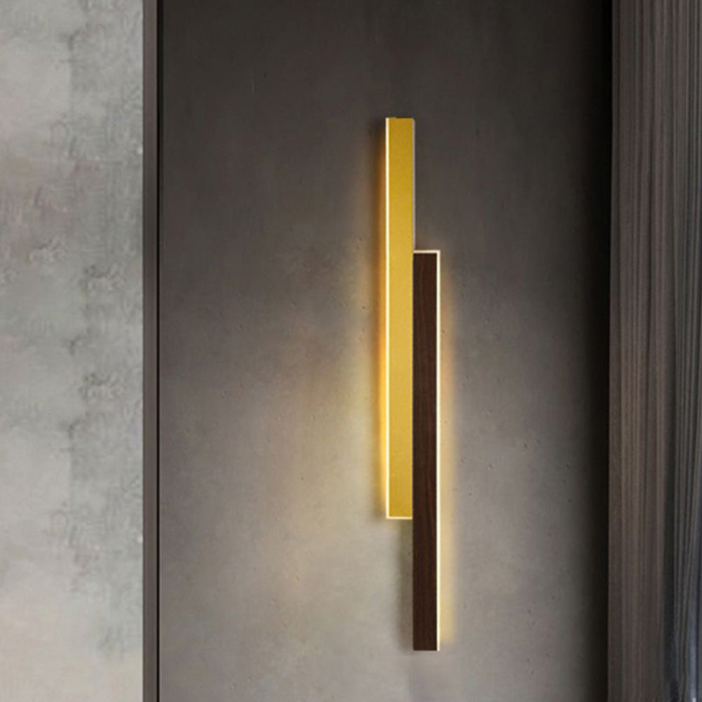 Ozawa Designer Duo-linear Wooden Wall Lamp, Brown/Wood