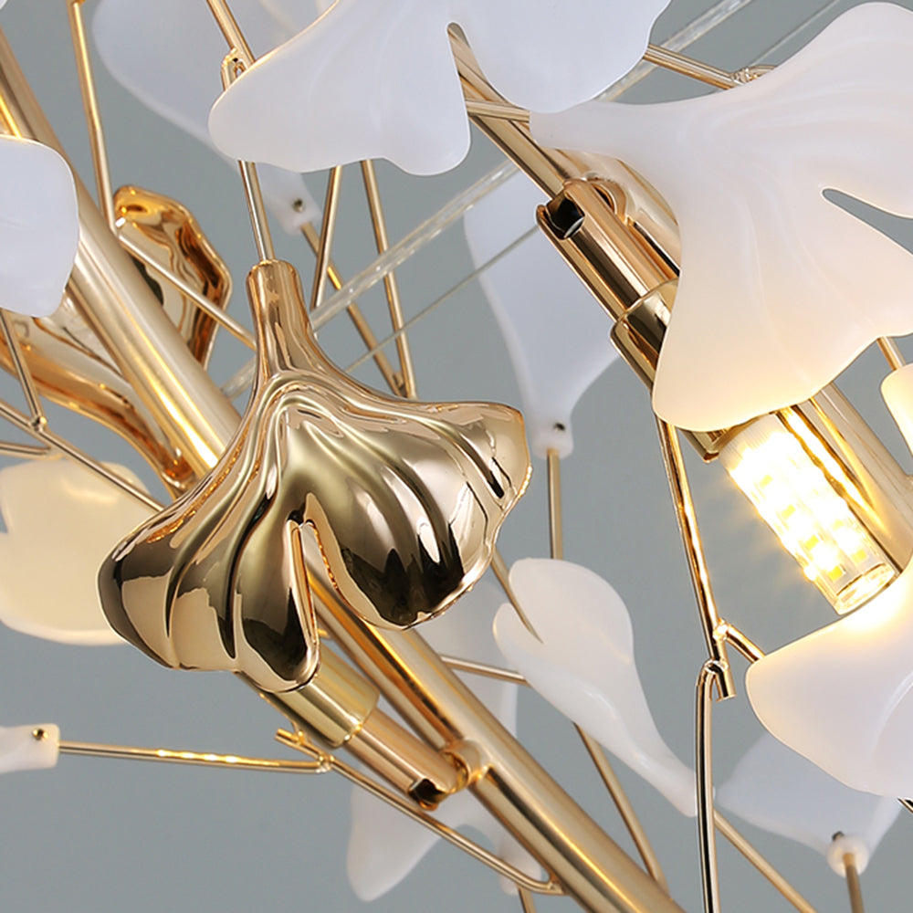 Olivia Modern Petal Shaped Metal Pendant Light, Gold