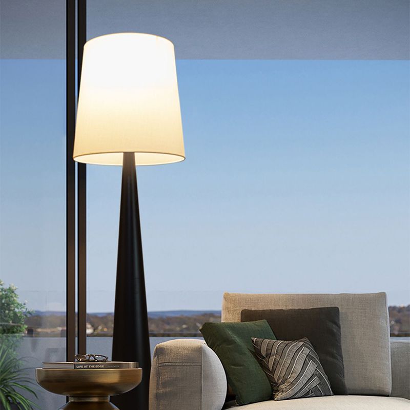 Eryn Floor Lamp Cone Shaped Nordic, Fabric Art, White, Living Room