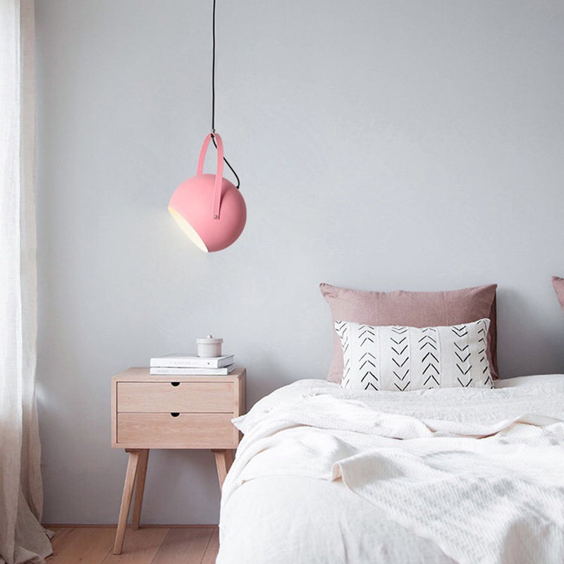 Morandi Colorful Art Deco Pendant Light, Spherical, Metal, Bedroom
