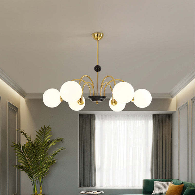 Modern Globe Glass Art Deco Chandelier, Living Room