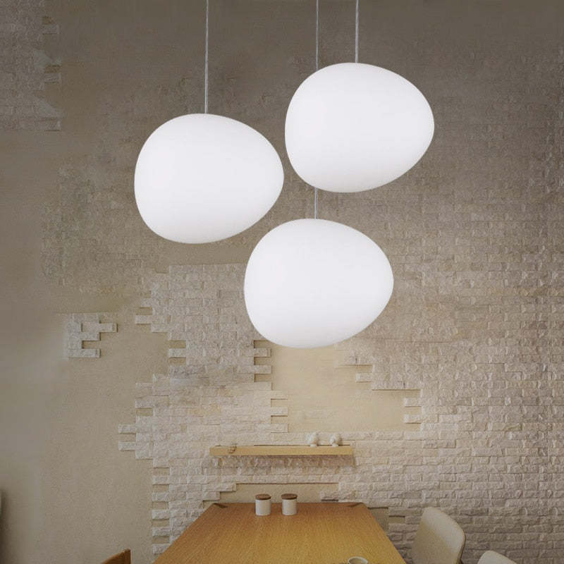 Hailie Egg-shaped Glass Pendant Light, Globe, Modern