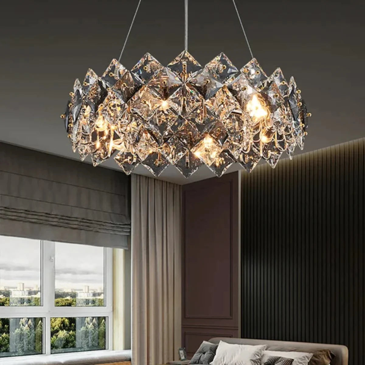 Marilyn Modern Tiered Chandelier Crystal Metal Living Room