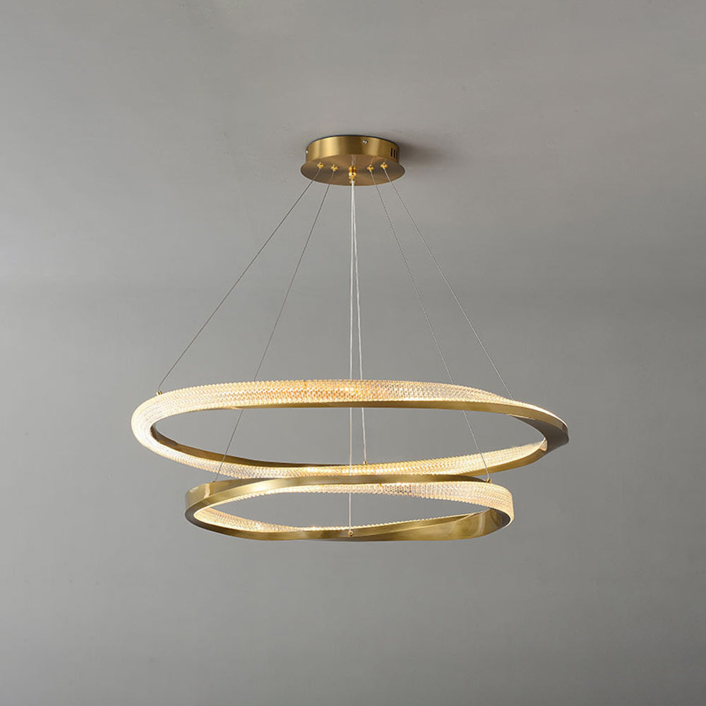 Arisha Minimalist  Ring Spiral Shape Metal Pendant Light,Gold