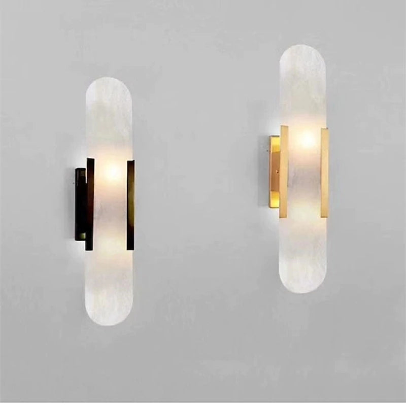 Chan Dolomite Wall Mounted Reading Light Sconces, Black & Gold