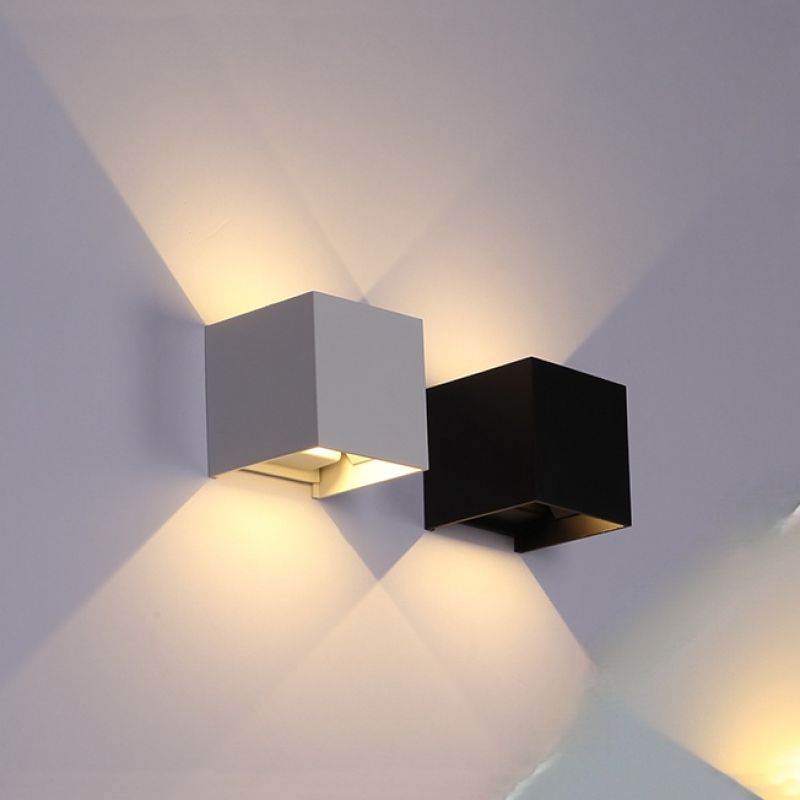 Orr Modern Adjustable Square Outdoor Wall Lamp LED, Black/White