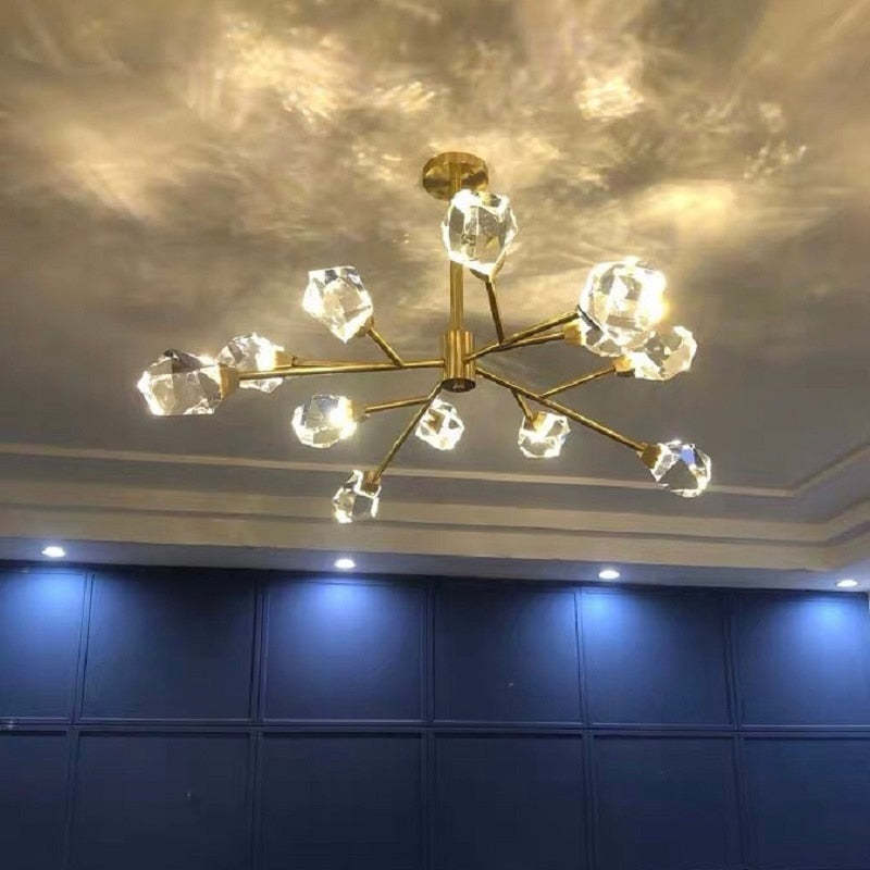 Kristy Luxurious Crystal Chandelier, Living Room, Golden