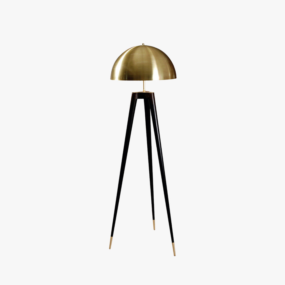 Carins Modern Metal Tripod Floor Lamp, Black/Gold