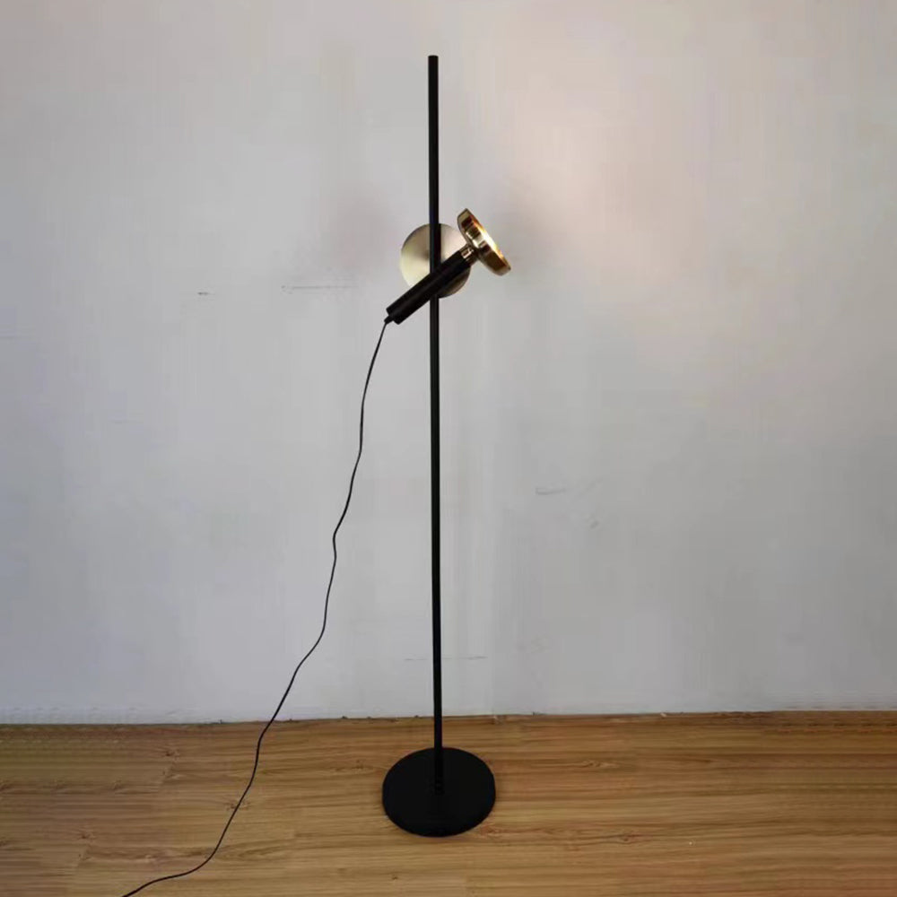 Salgado Modern Minimalist Metal Projector Floor Lamp, Black