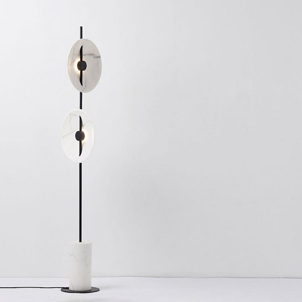 Salgado Modern Nordic Round Marble/Metal  Floor Lamp, White