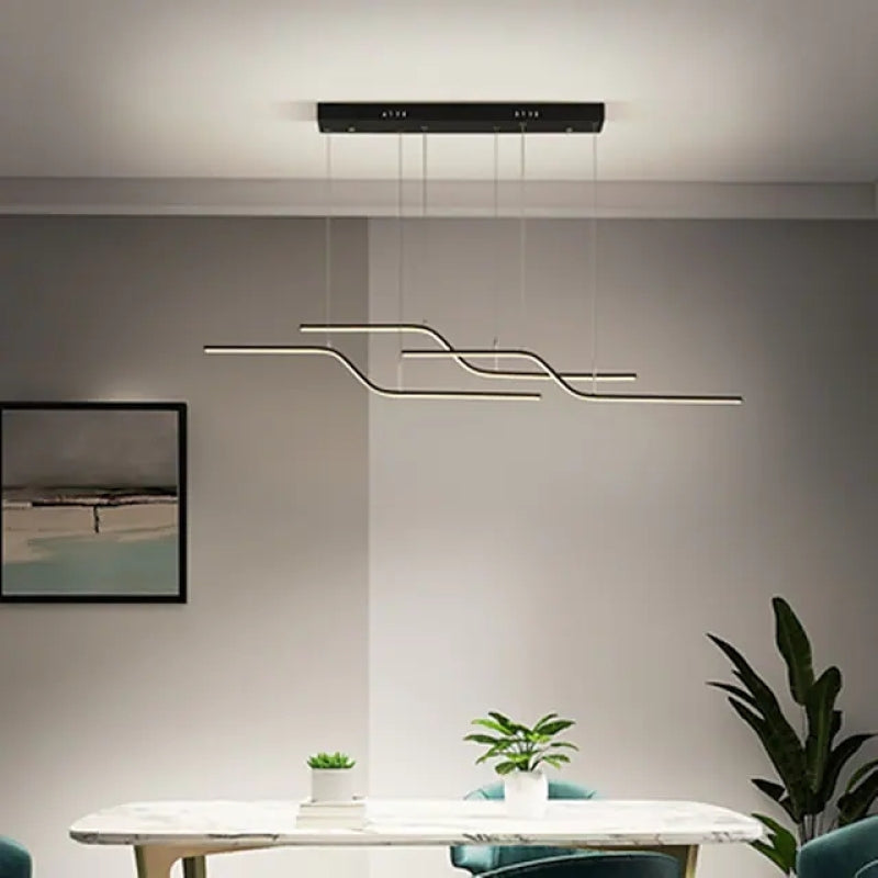 Louise Minimalist Geometric Metal 3 Light Pendant Light, Dining Room