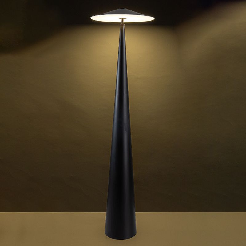 Salgado Modern Saucer Shaped Metal Floor Lamp, Black