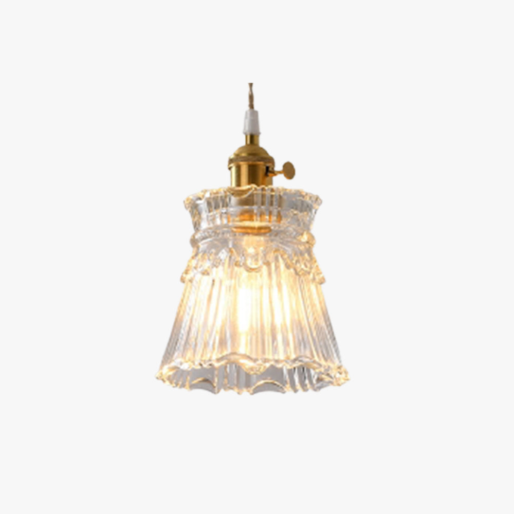 Hailie Art Deco Blown Brass & Glass Pendant Light, 7 Styles