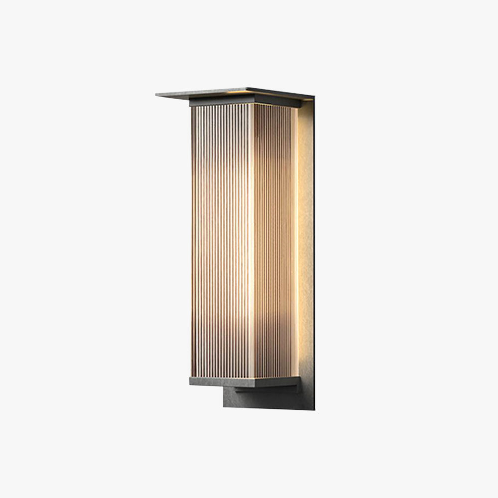 Orr Modern Rectangular Metal Outdoor Wall Lamp, Black