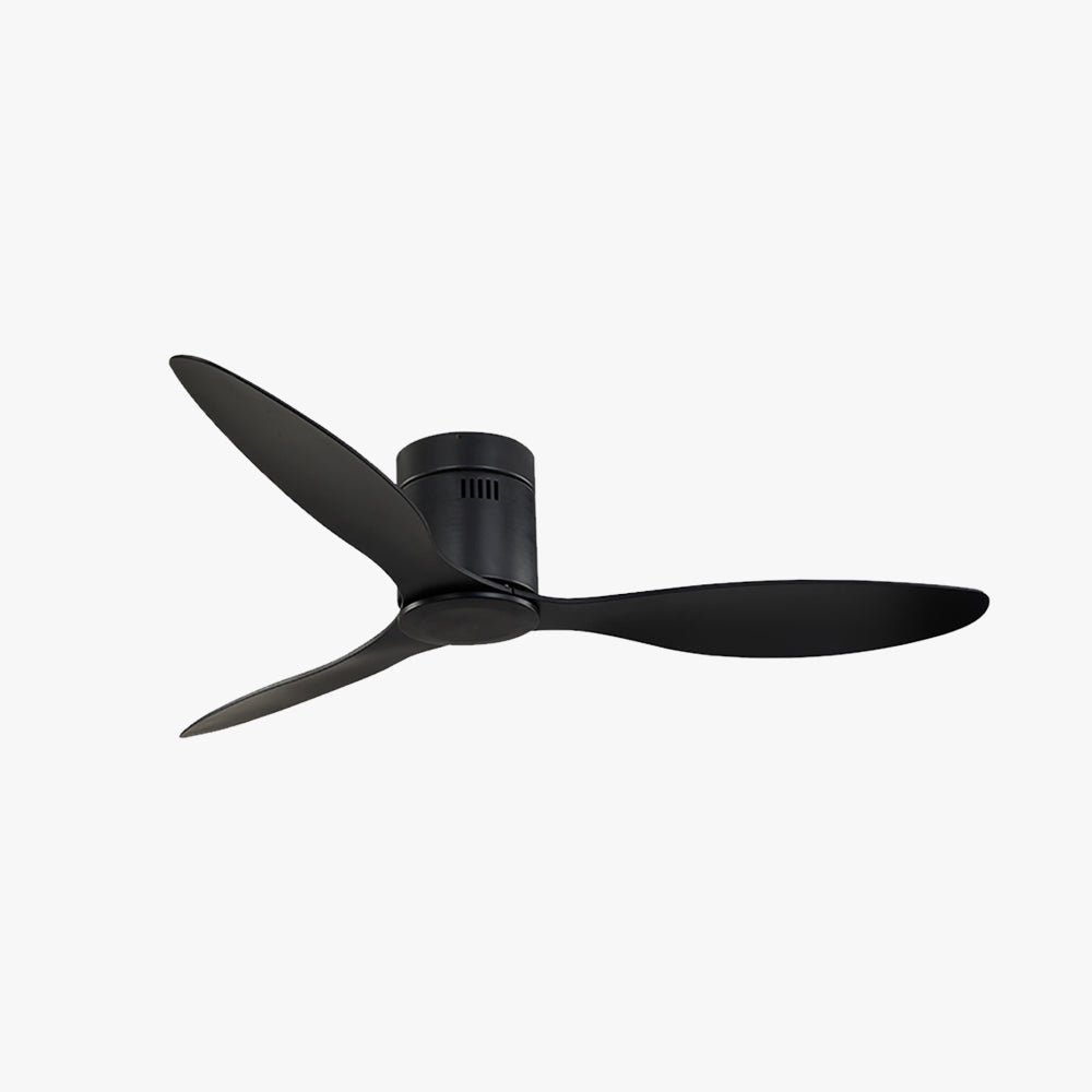 Walters Modern Minimalist 3-Blade Black DC Ceiling Fan, Low Profile, 52''