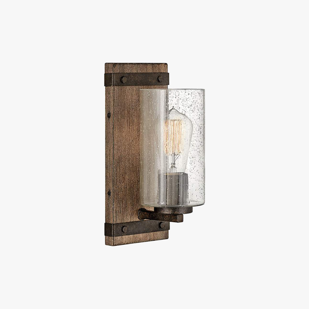 Austin Wall Lamp, Metal & Wood, 11"
