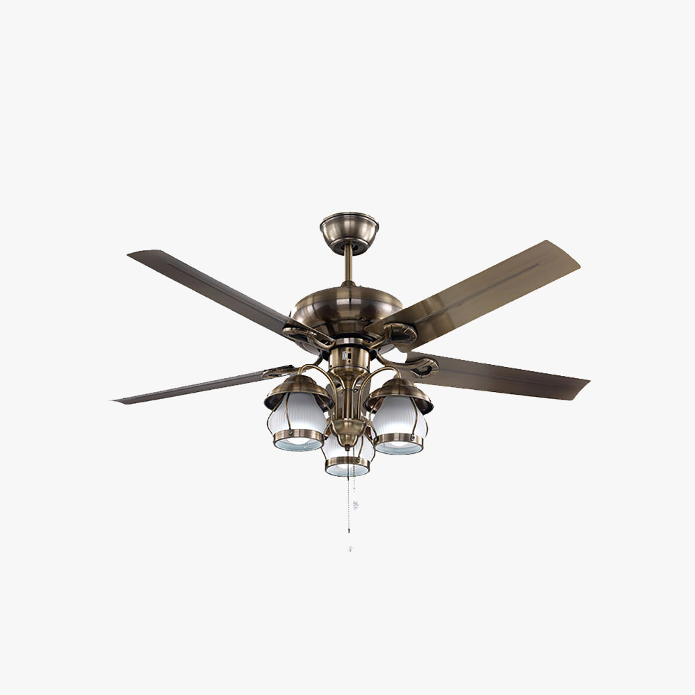 Alessio 4-Blade Rustic DC Ceiling Fan with Light, Summer, 51''
