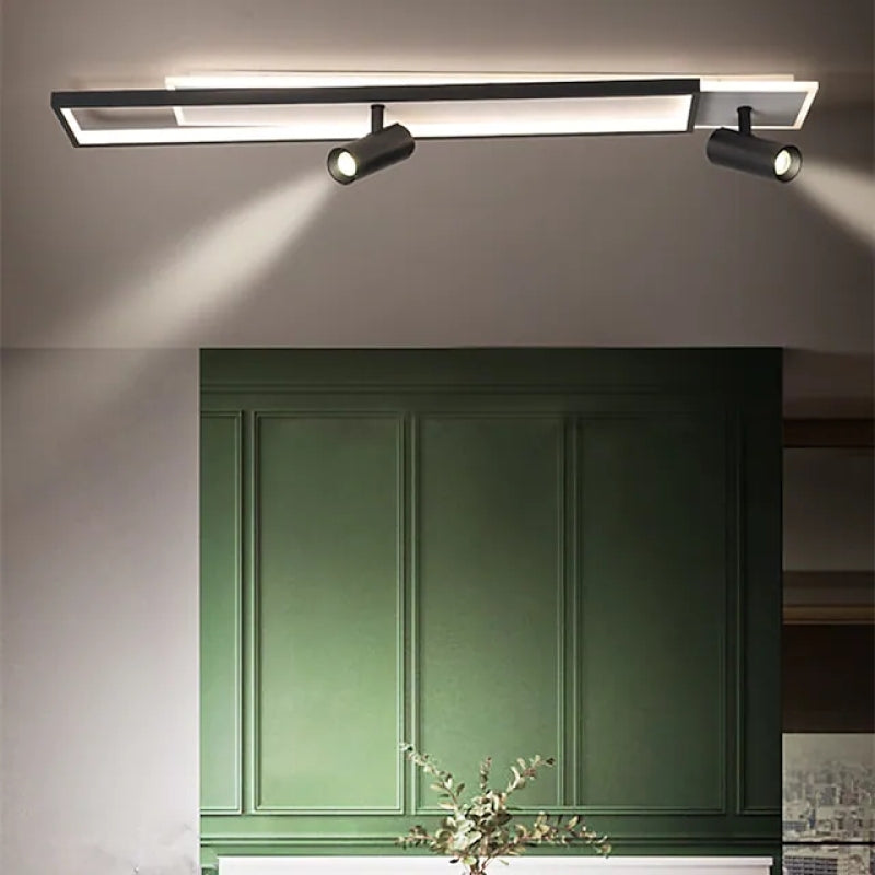 Modern Rectangular Adjustable Ceiling Spot Light, Black