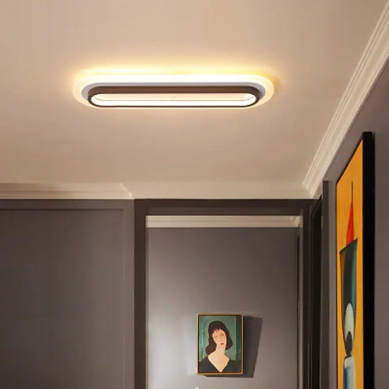 Enzo Modern Linear Metal/Acrylic Ceiling Light, Brown