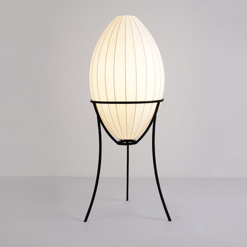 Renée Modern Egg Shaped Fabric & Metal Floor Lamp