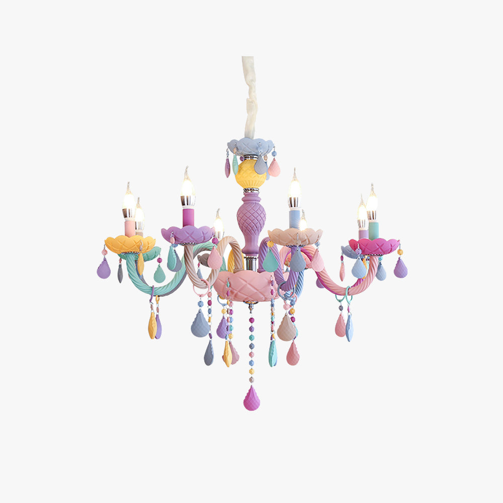 Morandi Modern Metal Colorful Chandelier for Children's Room, Living Room
