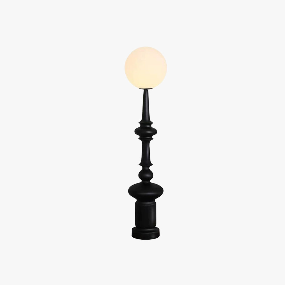 Salgado Retro Column Glass/Resin Floor Lamp, Black, Bedroom