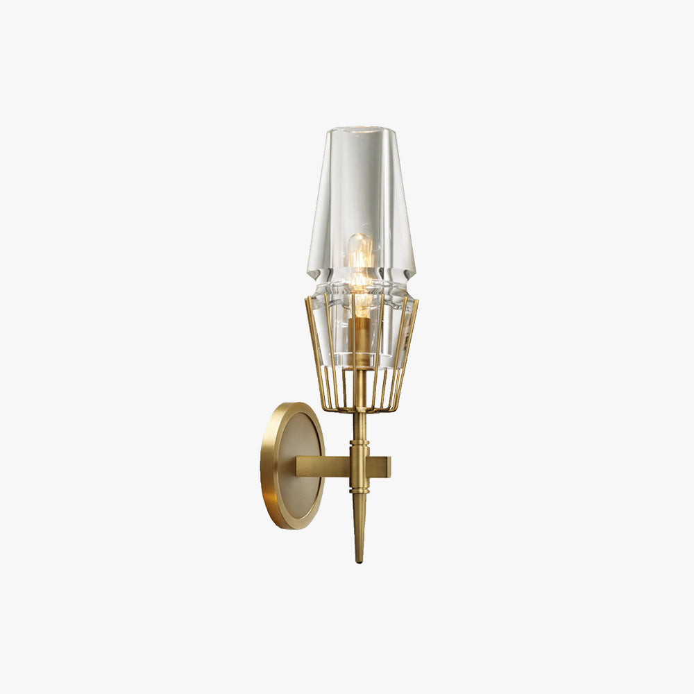 Blair Vintage Lantern Metal/Glass Wall Lamp, Gold