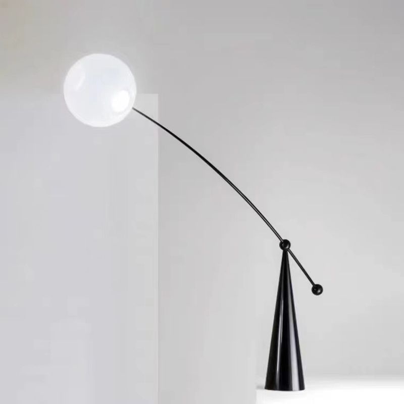 Valentina Floor Lamp Arc/Bubble Modern/Unique, Frosted Glass, White, Bedroom