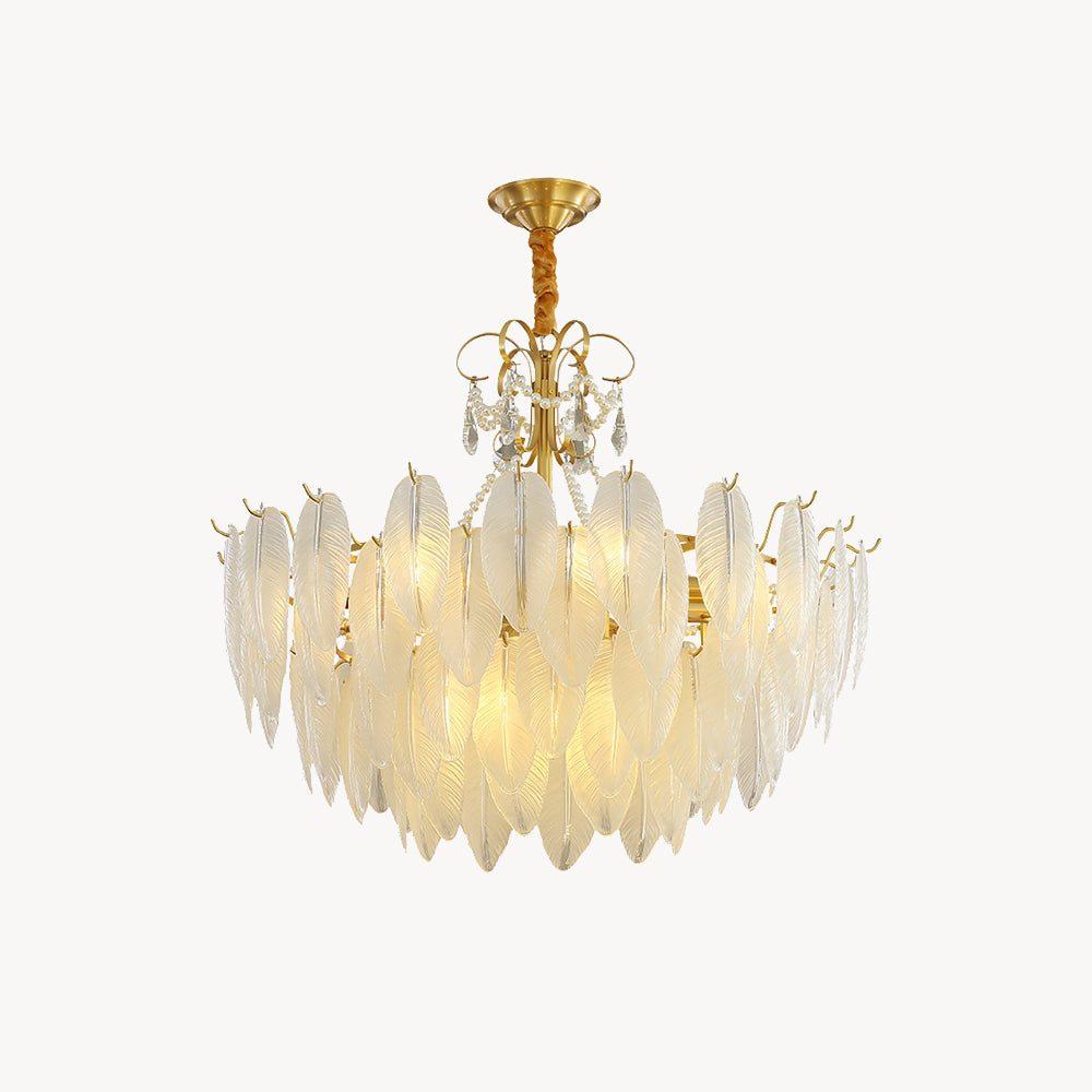 Kirsten Chandelier Pearl Color Temperature Switchable, Brass & Glass, Dia 50/60/80cm