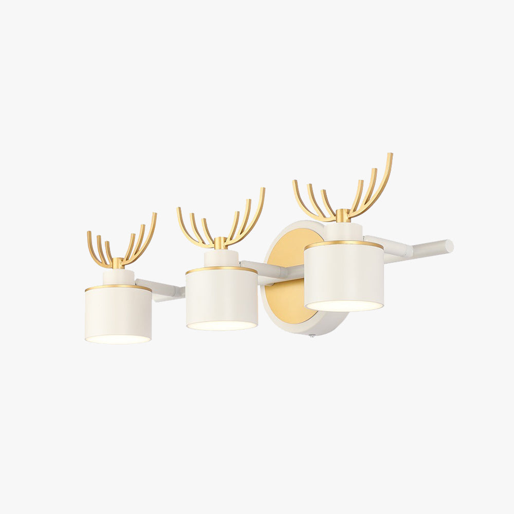 Leigh Modern Deer Metal/Acrylic Wall Lamp, Gold & White, Bathroom