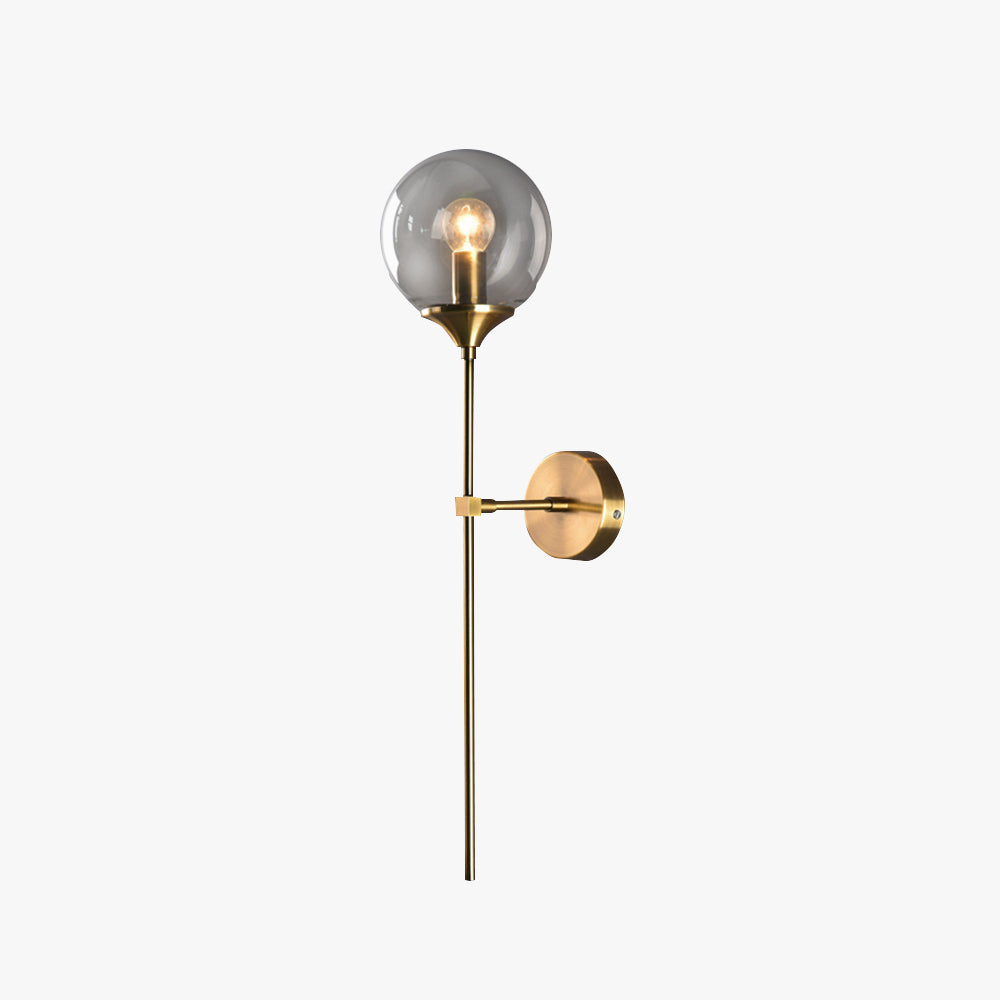Valentina Modern Globe Metal/Glass Wall Lamp, Gray/Amber/Clear/White