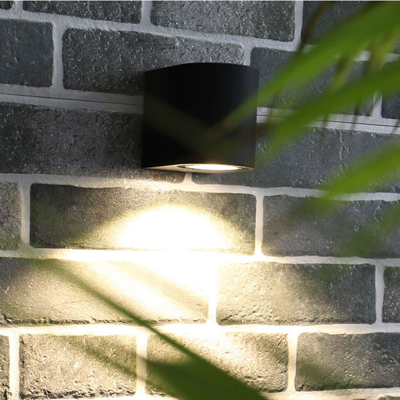 Orr Minimalist Metal Square Outdoor Wall Lamp, Black