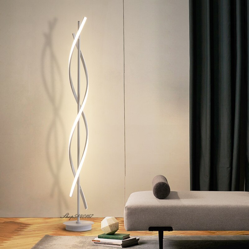 Louise Postmodern Linear Acrylic Floor Lamp, Black/White