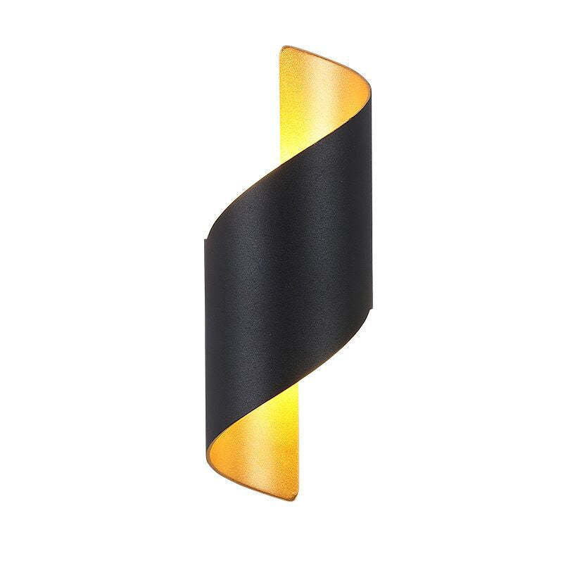 Orr Modern Conch Shape Metal Indoor Wall Lamp, Black/White/Gold