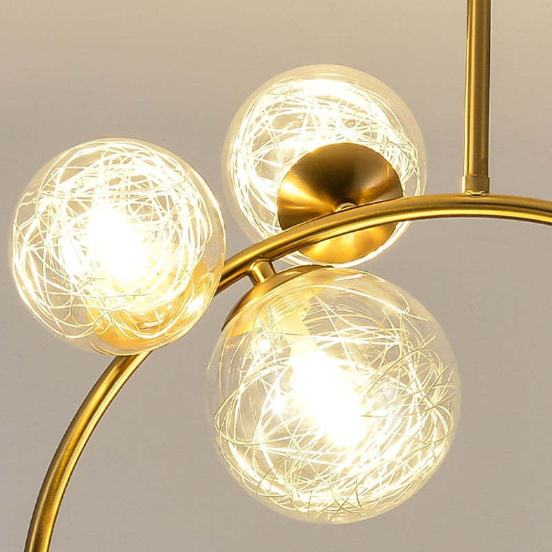 Valentina Modern Glass Globe Pendant Light, Metal & Glass, 3 Style