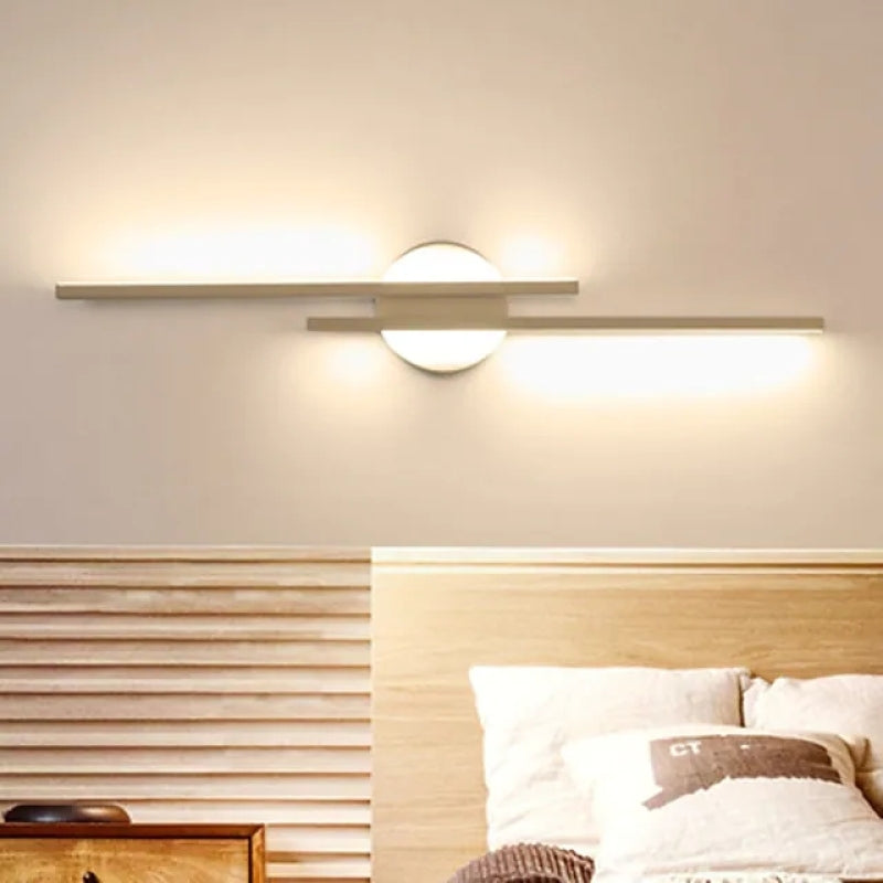 Alana Modern Nordic Disc Linear Metal LED Wall Lamp Black / White