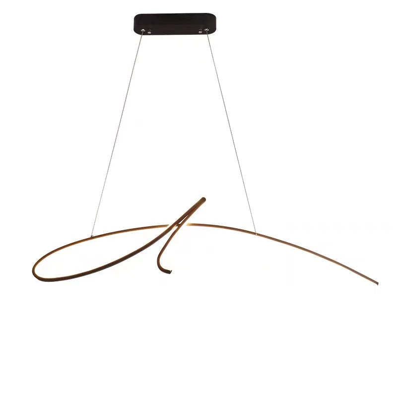 Louise Pendant Light Irregular-curved Modern, Metal, Black/Gold, Restaurant