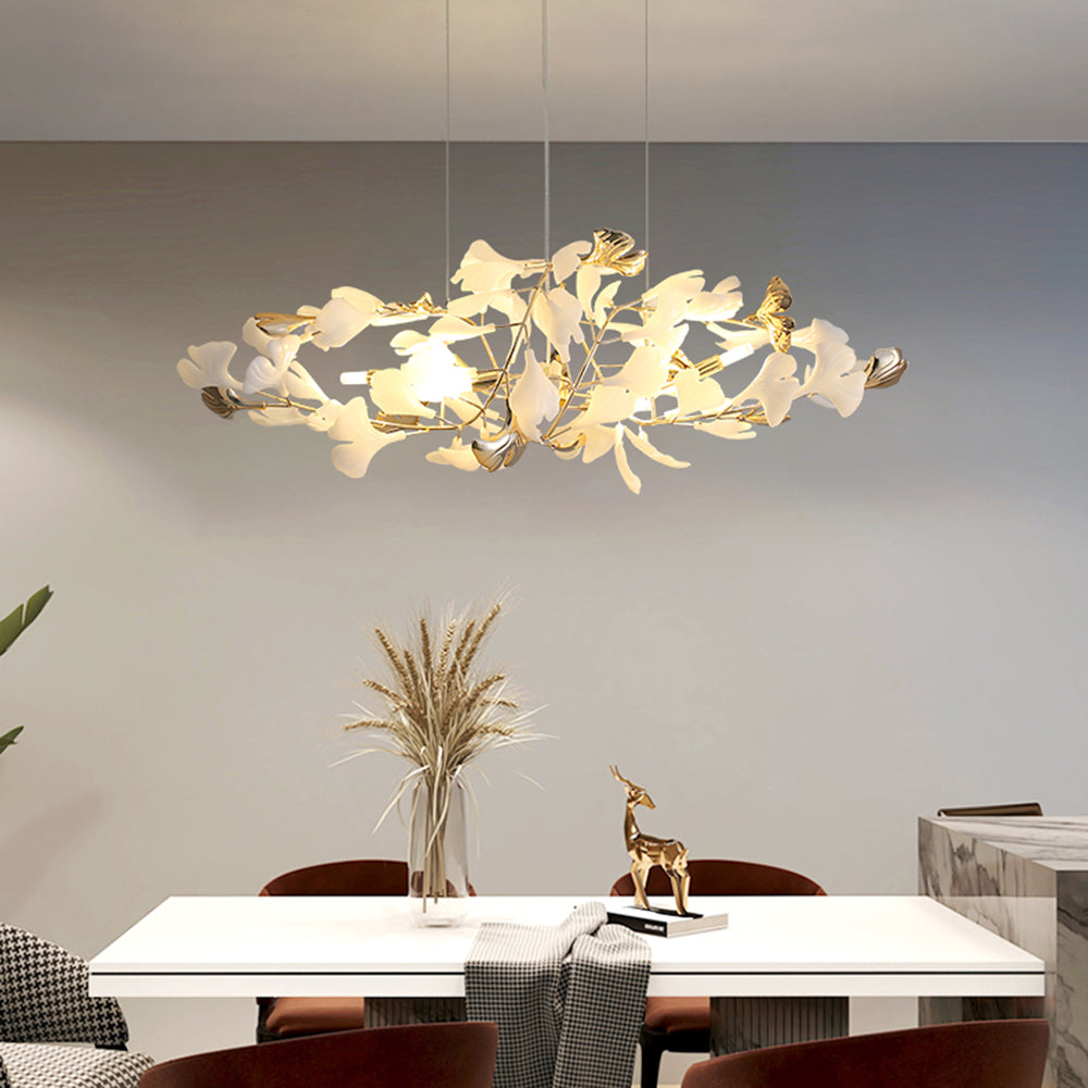 Olivia Modern Petal Shaped Metal Ceramic Chandelier Dining Room