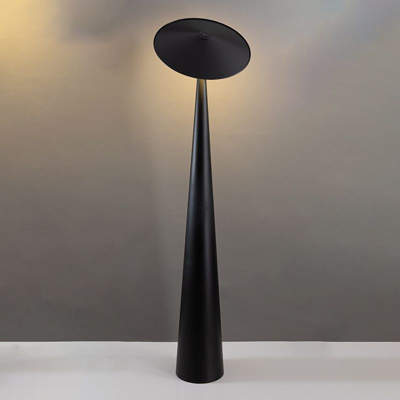 Salgado Modern Saucer Shaped Metal Floor Lamp,Black