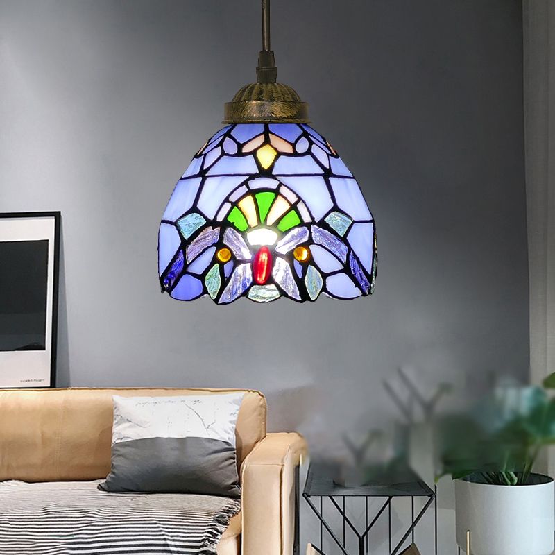 Alessio Tiffany Multicolor Bell Pendant Light